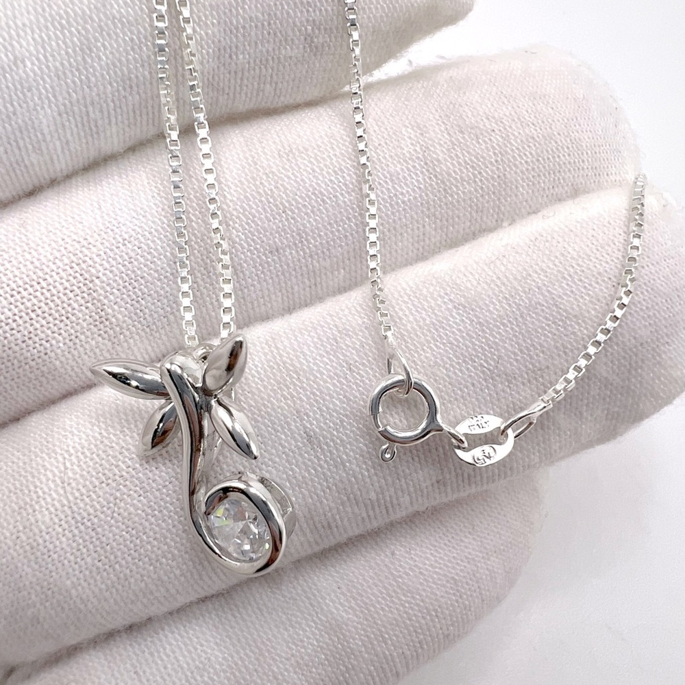 .925 Sterling Silver Dragonfly Necklace with Round Cz - Picture 9 of 14
